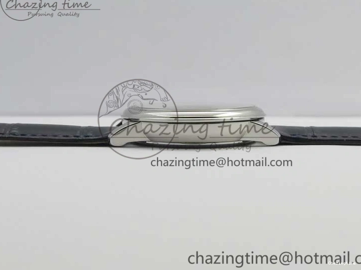 0327 Timeless De Ville Prestige Real PR SS ZF 1:1 Best Edition Gray Dial Blue Markers on Blue Leather Strap MIYOTA 7936